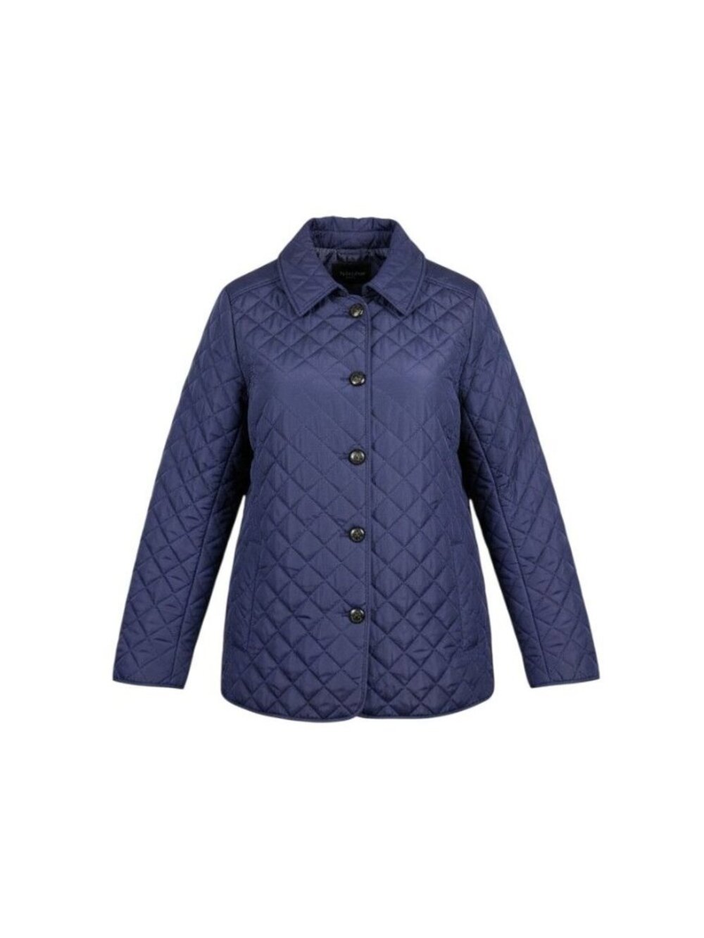 Jones New York Womens Navy Blue Quilted Button-Front Jacket XL